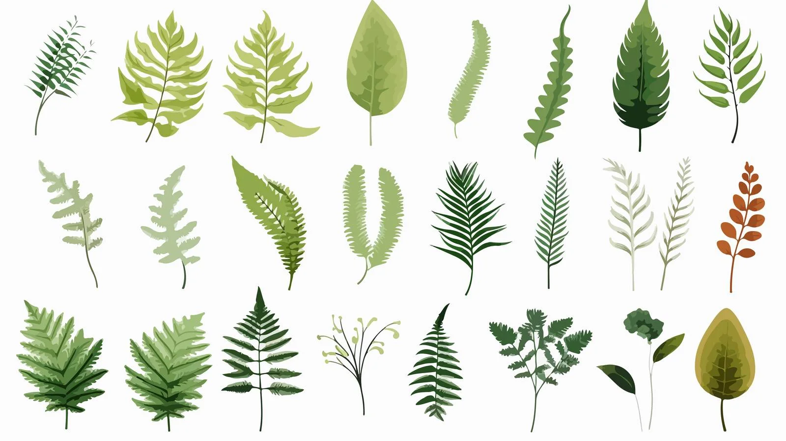 Exquisite Hand-Drawn Realistic Fern Sprouts — free download from Dotvec