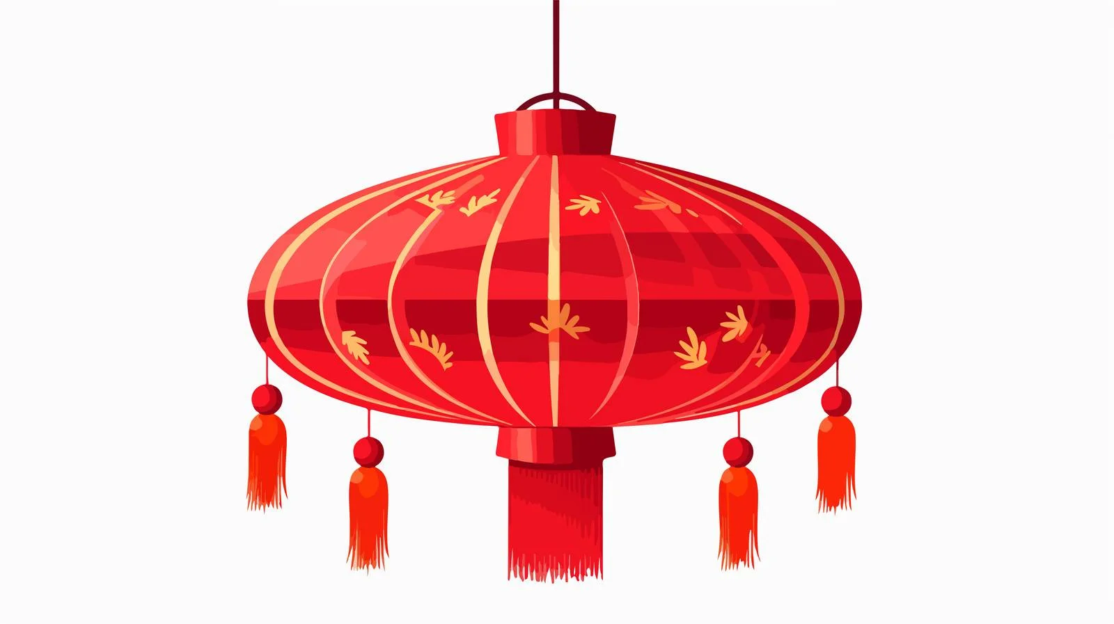 Traditional Festive Chinese Lantern with Fringe — free download from Dotvec