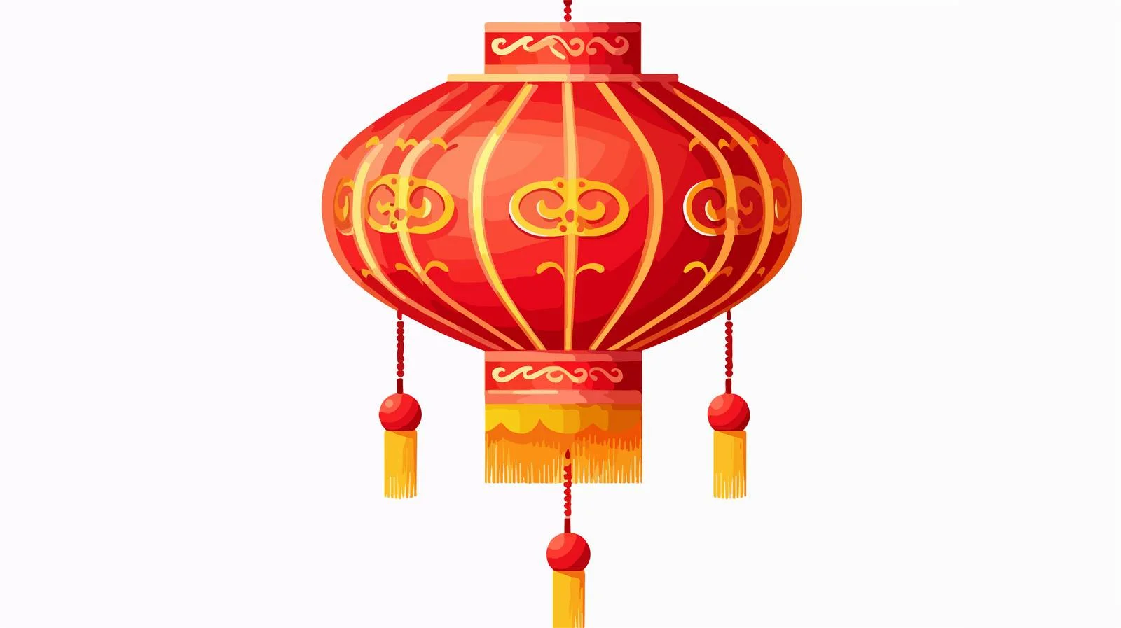 Traditional Chinese Lantern with Decorative Fringe — free download from Dotvec