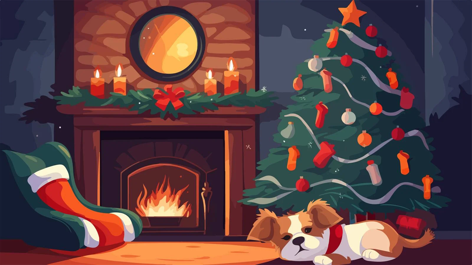 Cozy festive greeting postcard template design — free download from Dotvec