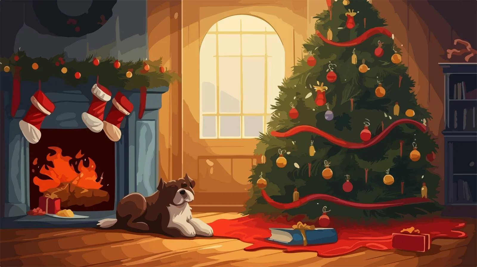 Cozy Festive Greeting Card Template Design — free download from Dotvec