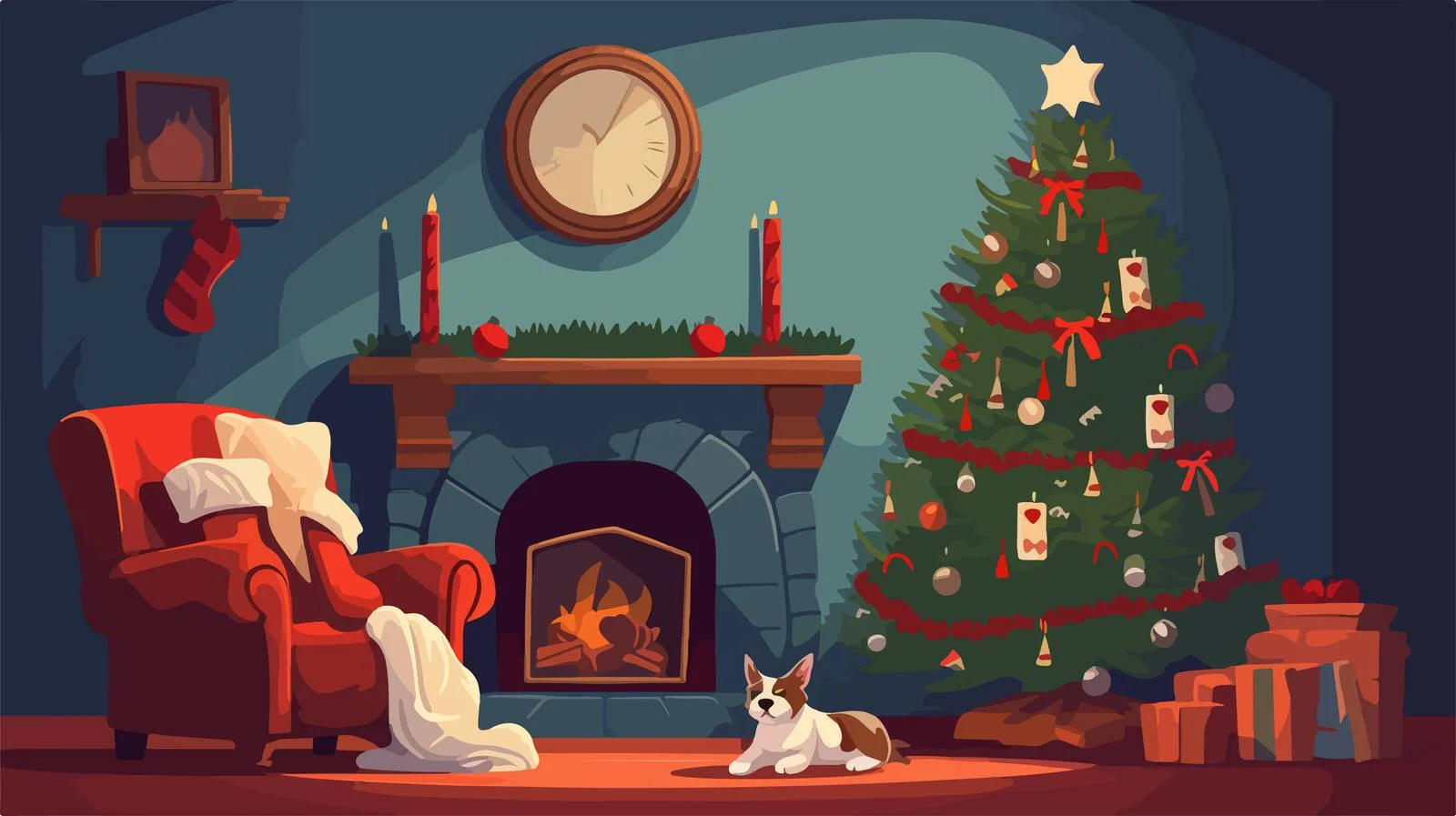 Cozy Festive Greeting Card Template Design — free download from Dotvec