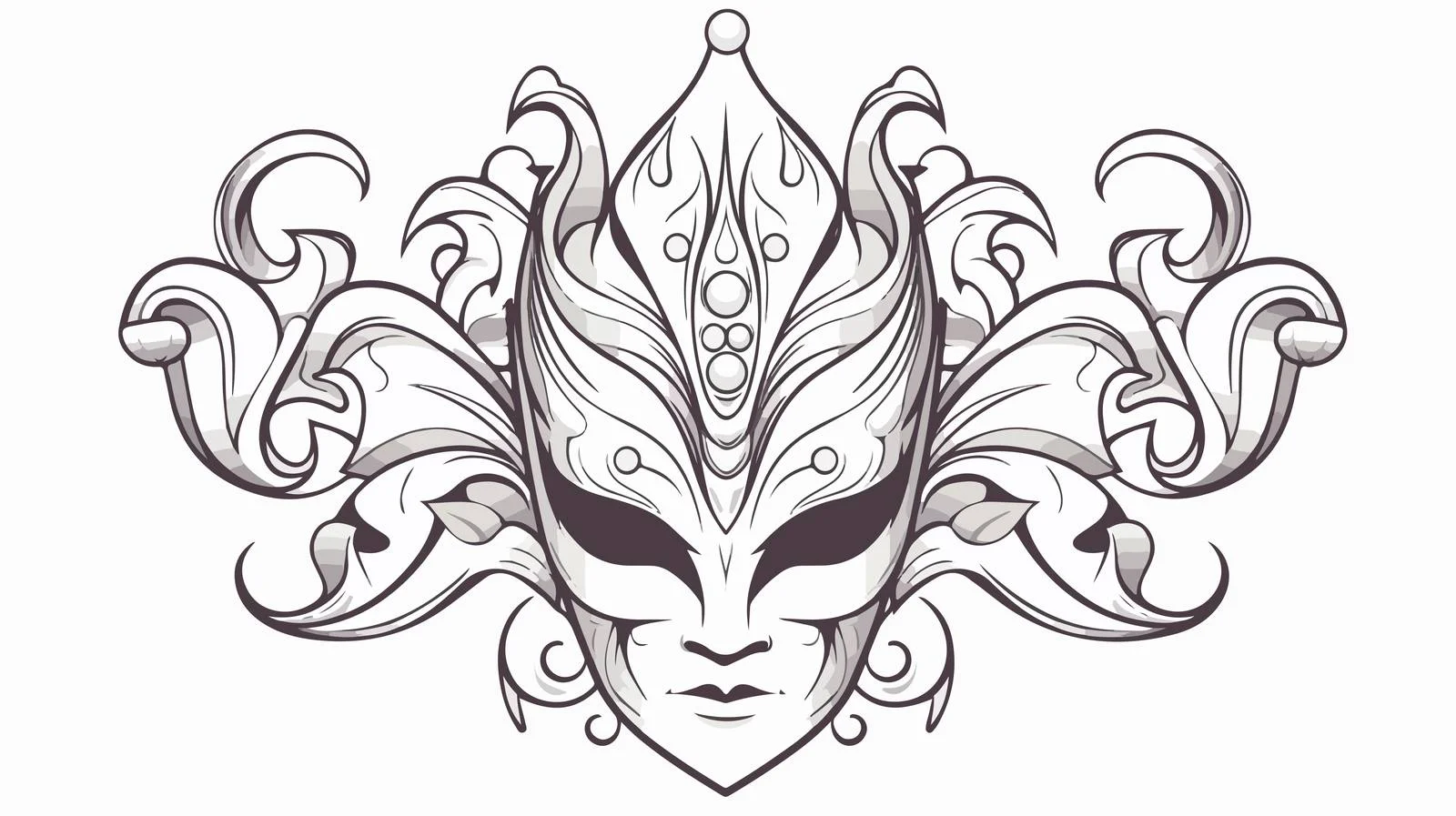 Colorful Jester Harlequin Mask Illustration — free download from Dotvec