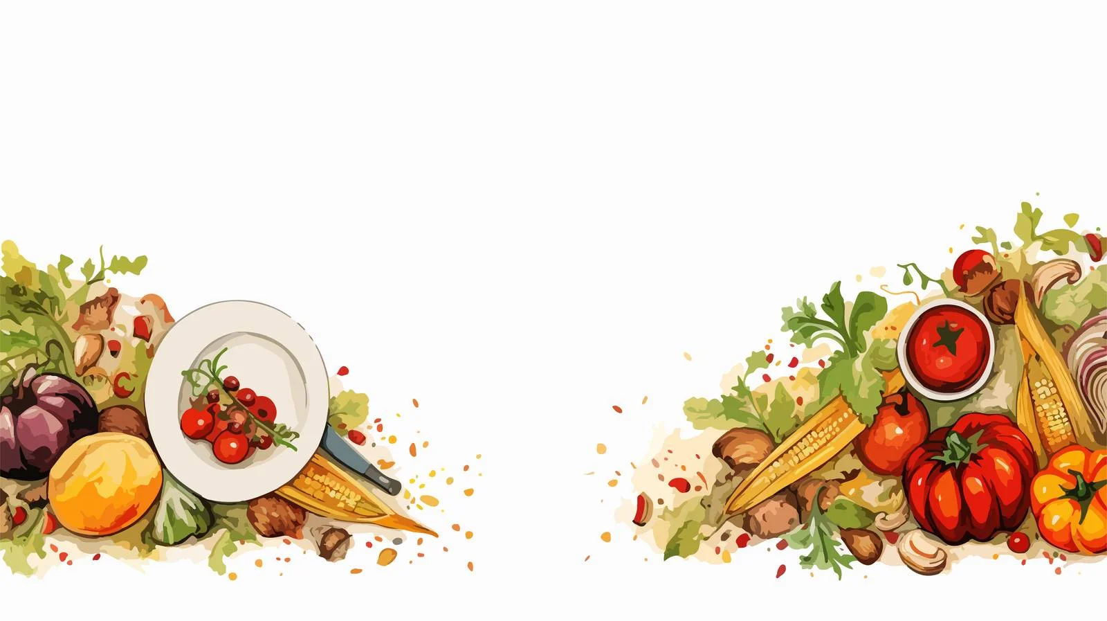 Elegant Vegetarian Holiday Table Setting — free download from Dotvec