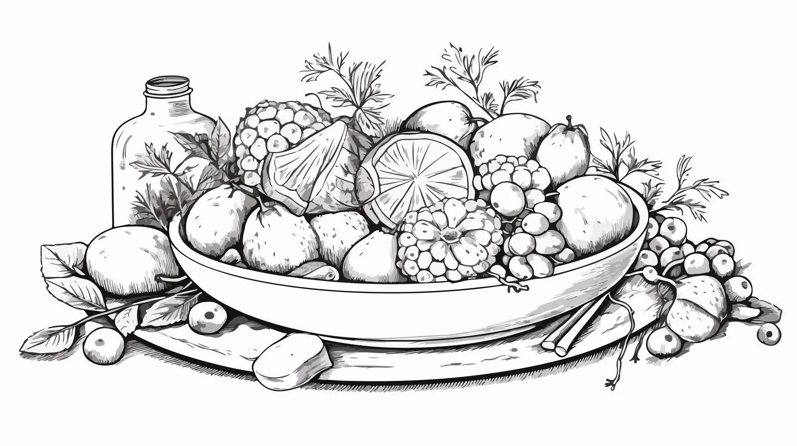 Elegant Vegetarian Holiday Table Setting — free download from Dotvec