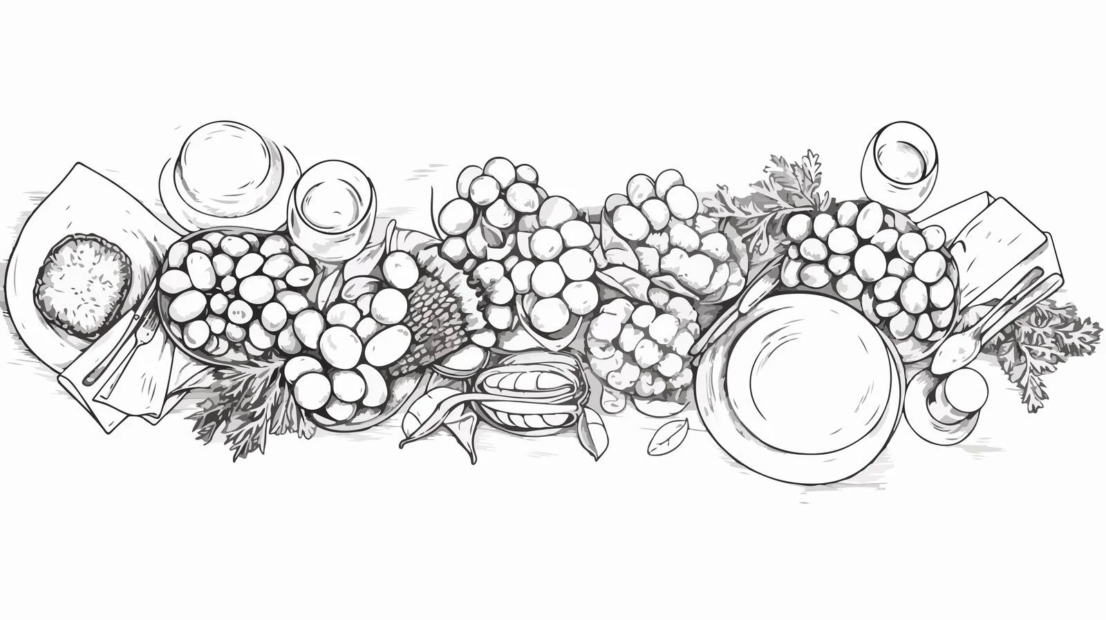 Elegant Vegetarian Holiday Table Setting — free download from Dotvec