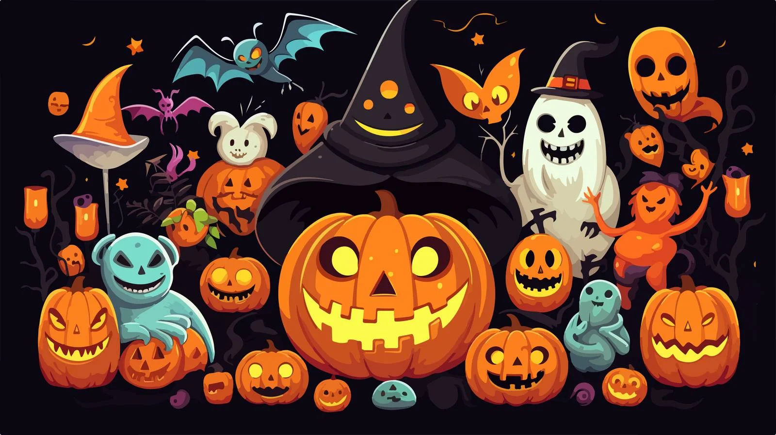 Elegant Vertical Halloween Greeting Card Template — free download from Dotvec