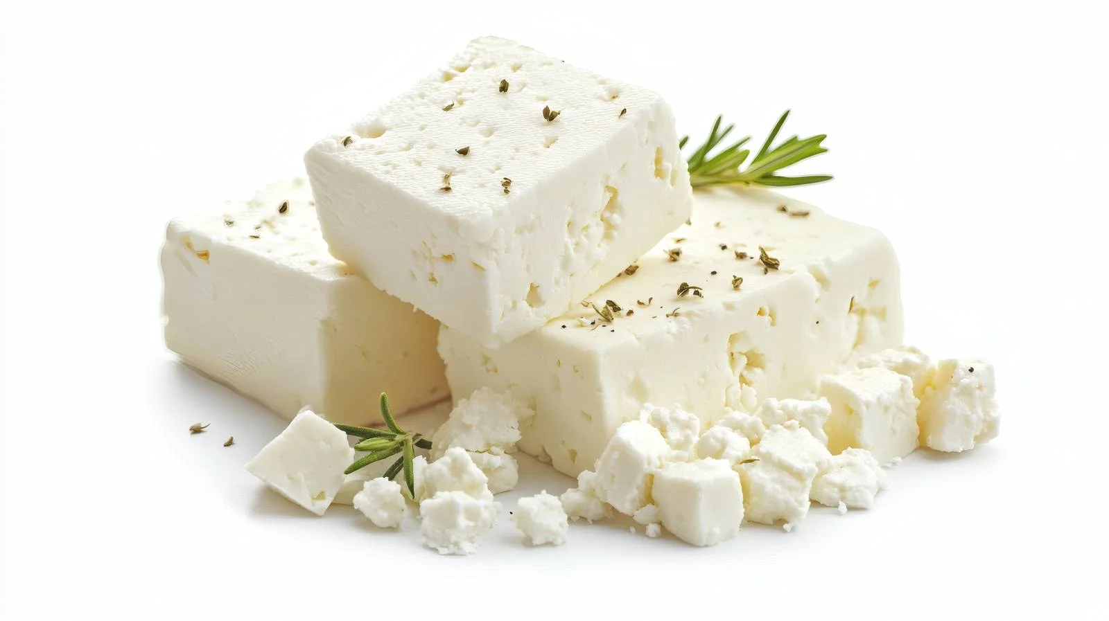 Crisp Feta Cheese on White Background — free download from Dotvec