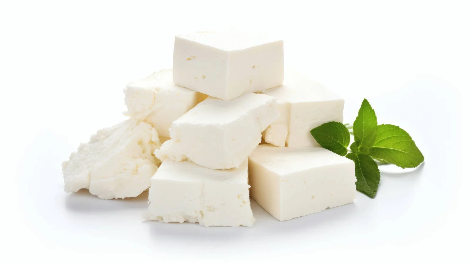 Fresh Feta Cheese on White Background — free download from Dotvec