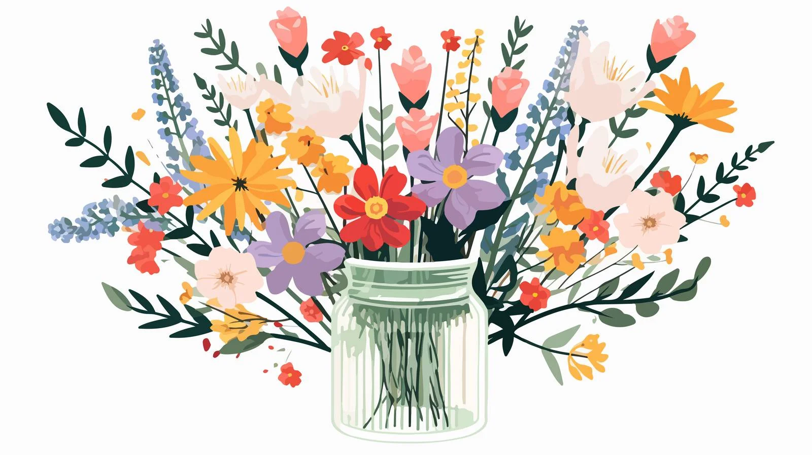 Elegant Meadow Floral Arrangement in Glass — free download from Dotvec