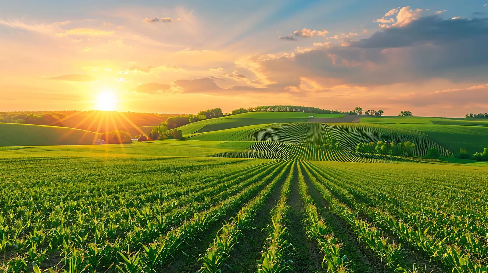 Rolling Hills with Young Corn Fields — free download from Dotvec