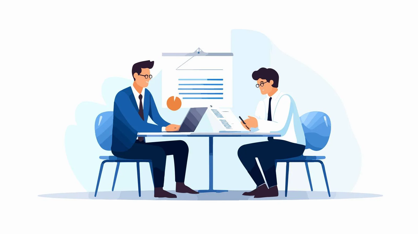 Bank consultant assisting in financial advisory — free download from Dotvec