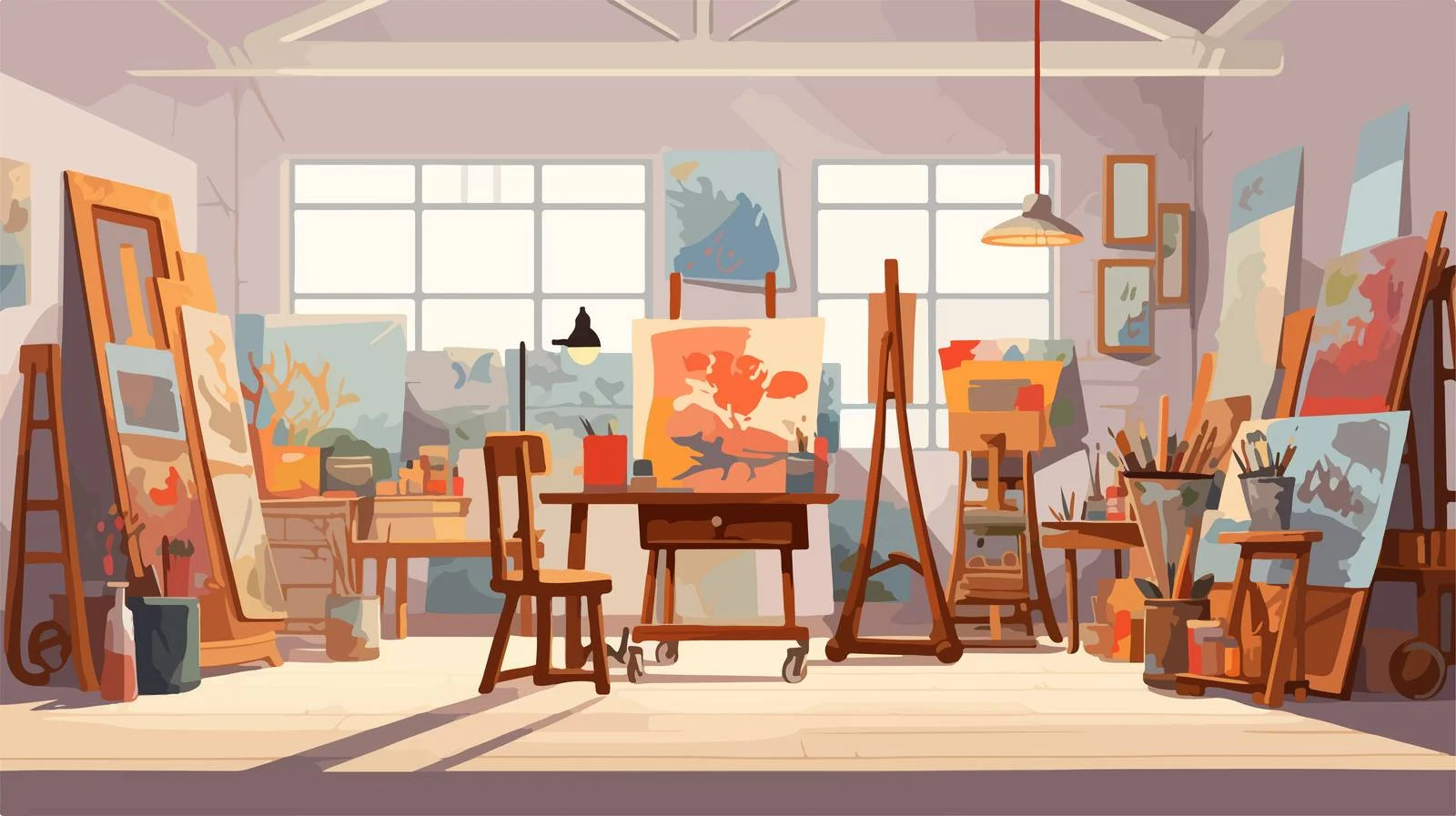 Elegant Art Studio: Creative Workshop Interiors — free download from Dotvec