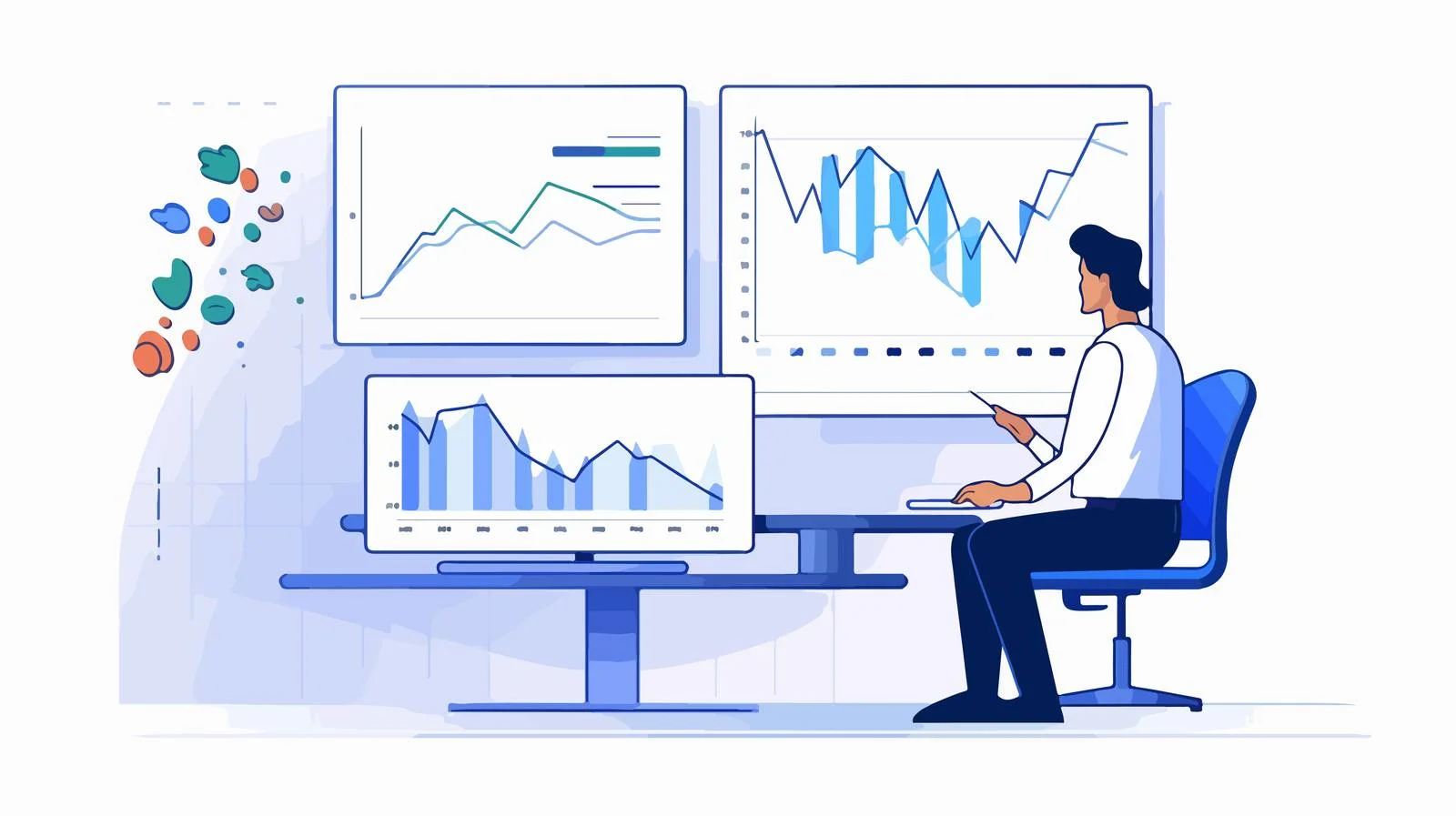 Pointing at computer screen with variations — free download from Dotvec