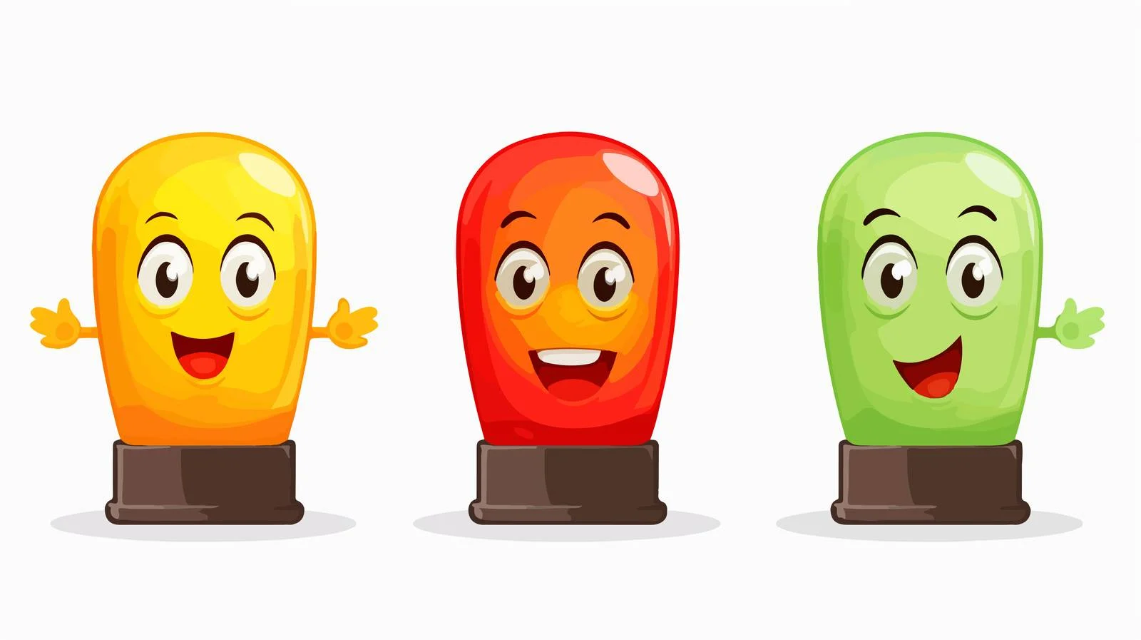 Cartoon Traffic Light Character Vector Illustration — free download from Dotvec