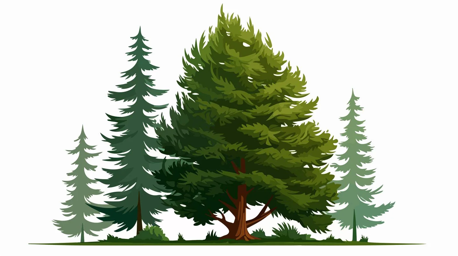 Majestic Fir Tree with Conifer Trunk — free download from Dotvec