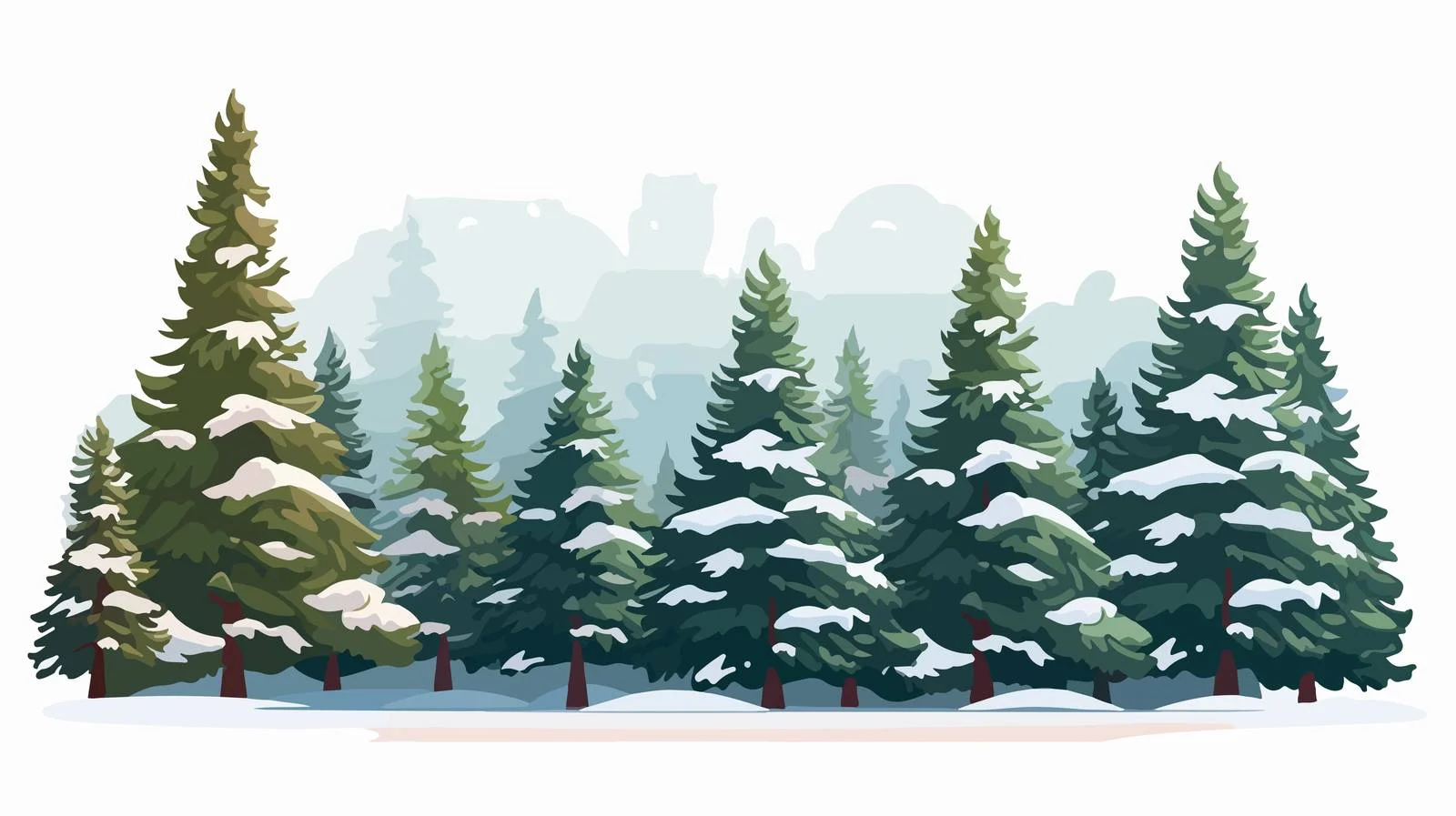 Snow-covered fir trees in winter wonderland — free download from Dotvec