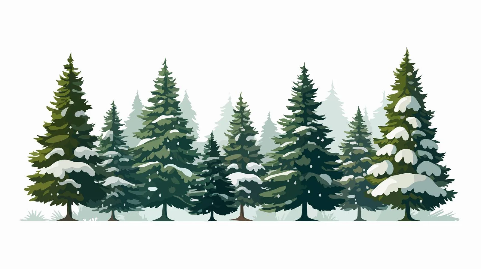 Snow-covered Fir Trees in Winter Landscape — free download from Dotvec