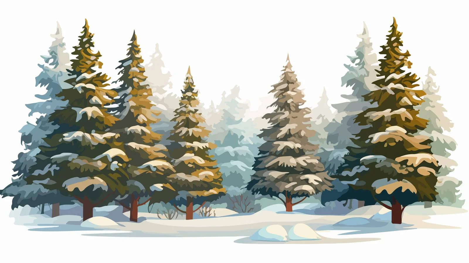 Snow-covered Fir Trees in Winter Wonderland — free download from Dotvec