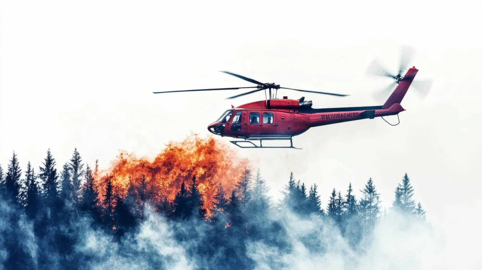 Fire Department Helicopter Douses Forest Flames — free download from Dotvec