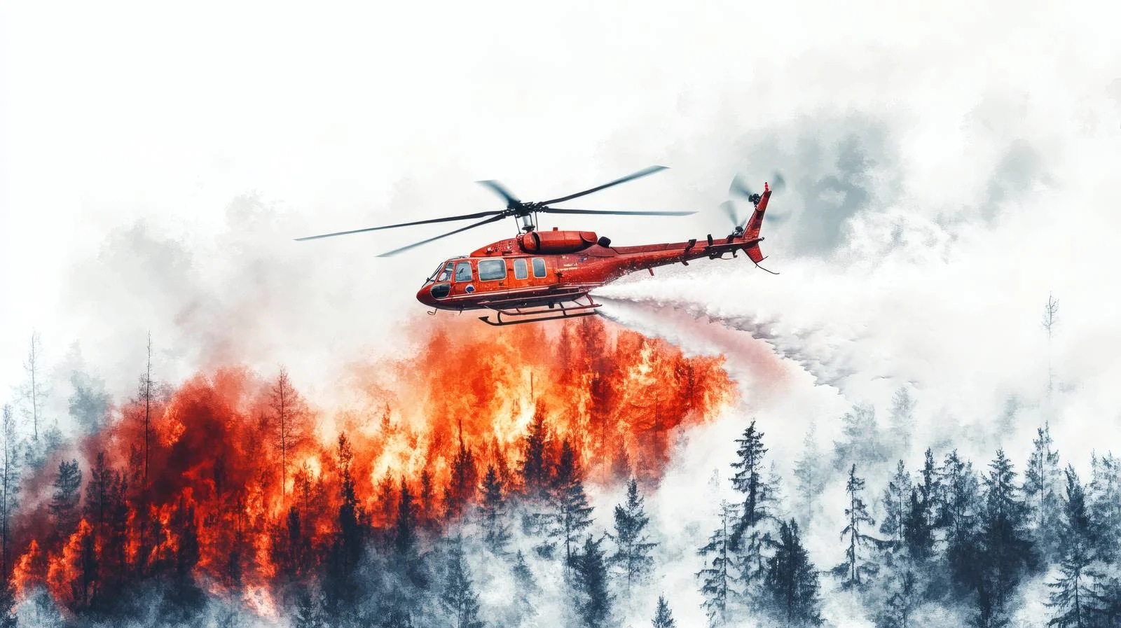 Helicopter Firefighting: Forest Fire Suppression Efforts — free download from Dotvec