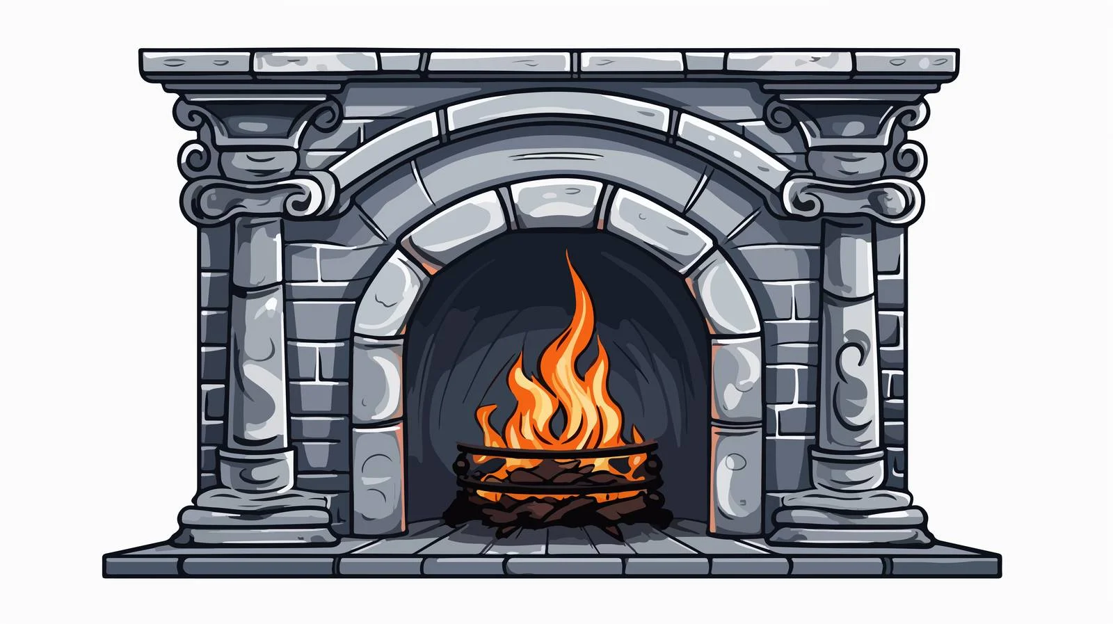 Cozy Fireplace Illustration — free download from Dotvec
