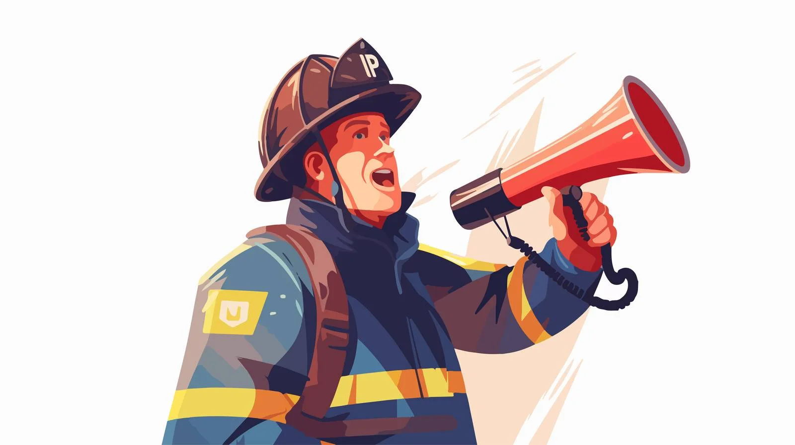 Firefighter informs about urgent fire situation — free download from Dotvec