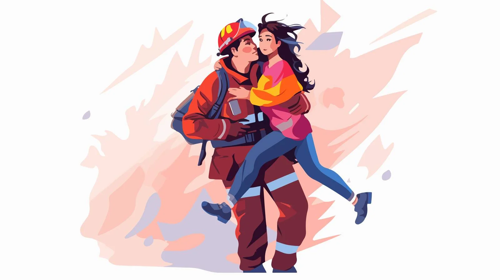 Brave Firefighter Saves Child From Raging Fire — free download from Dotvec