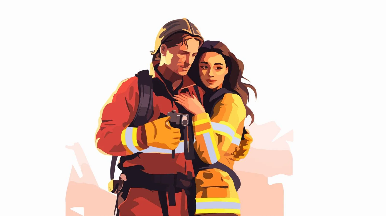 Brave Firefighter Saving Girl From Raging Fire — free download from Dotvec