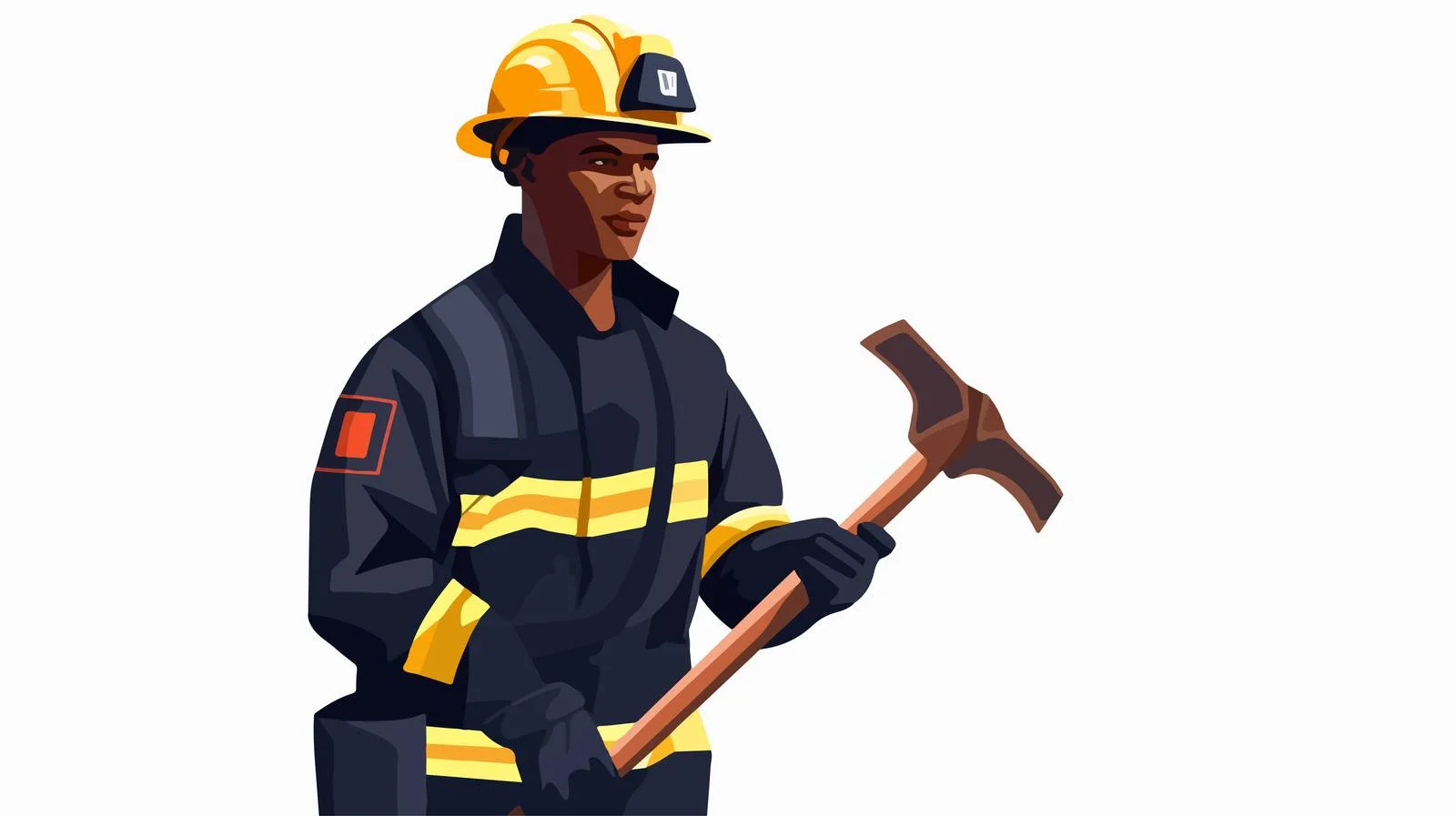 Emergency Firefighter with Axe Ready to Act — free download from Dotvec