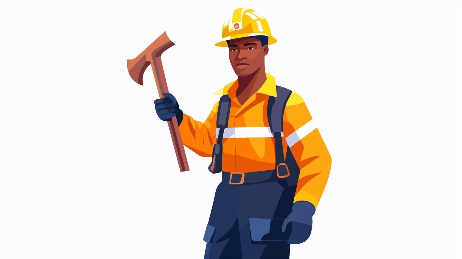 Emergency Responder Holds Axe Against Danger — free download from Dotvec