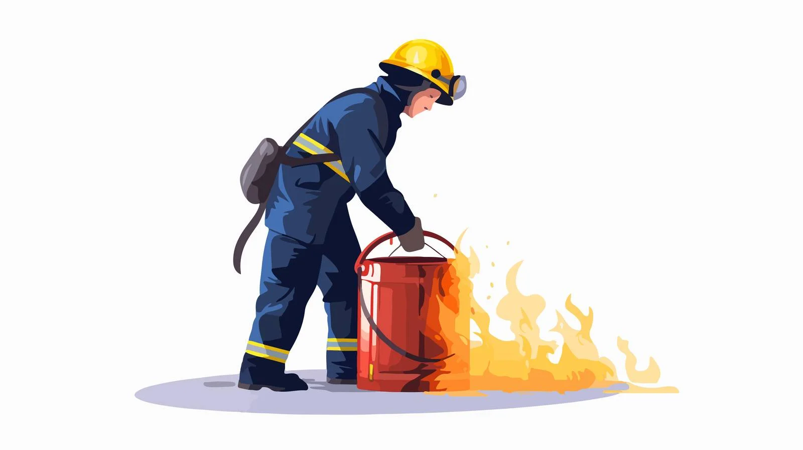 Brave firefighter puts out small fire — free download from Dotvec