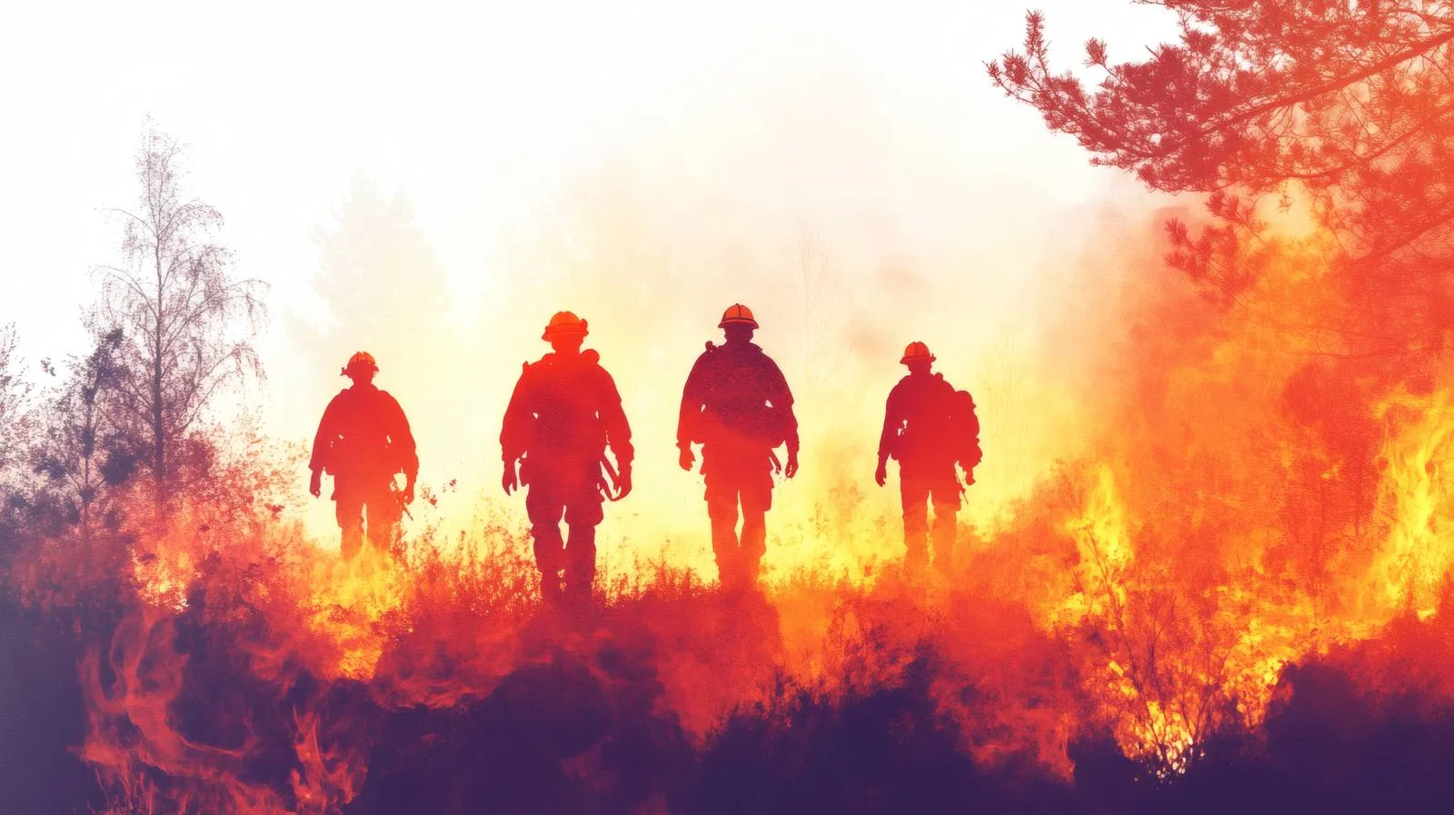 Brave Firefighters Battle Raging Forest Fire — free download from Dotvec