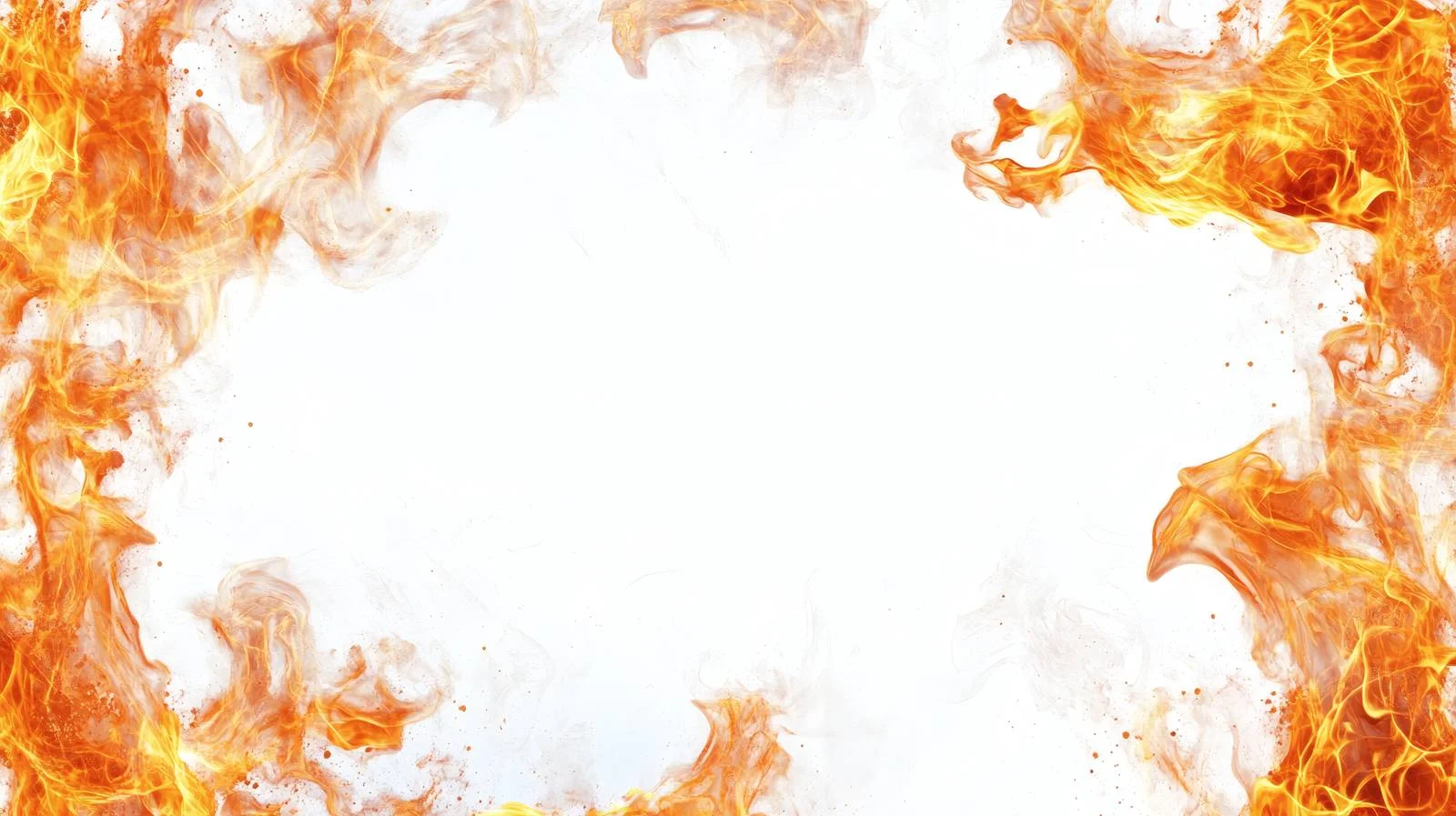 Dynamic Fire Flames Border on White Background — free download from Dotvec