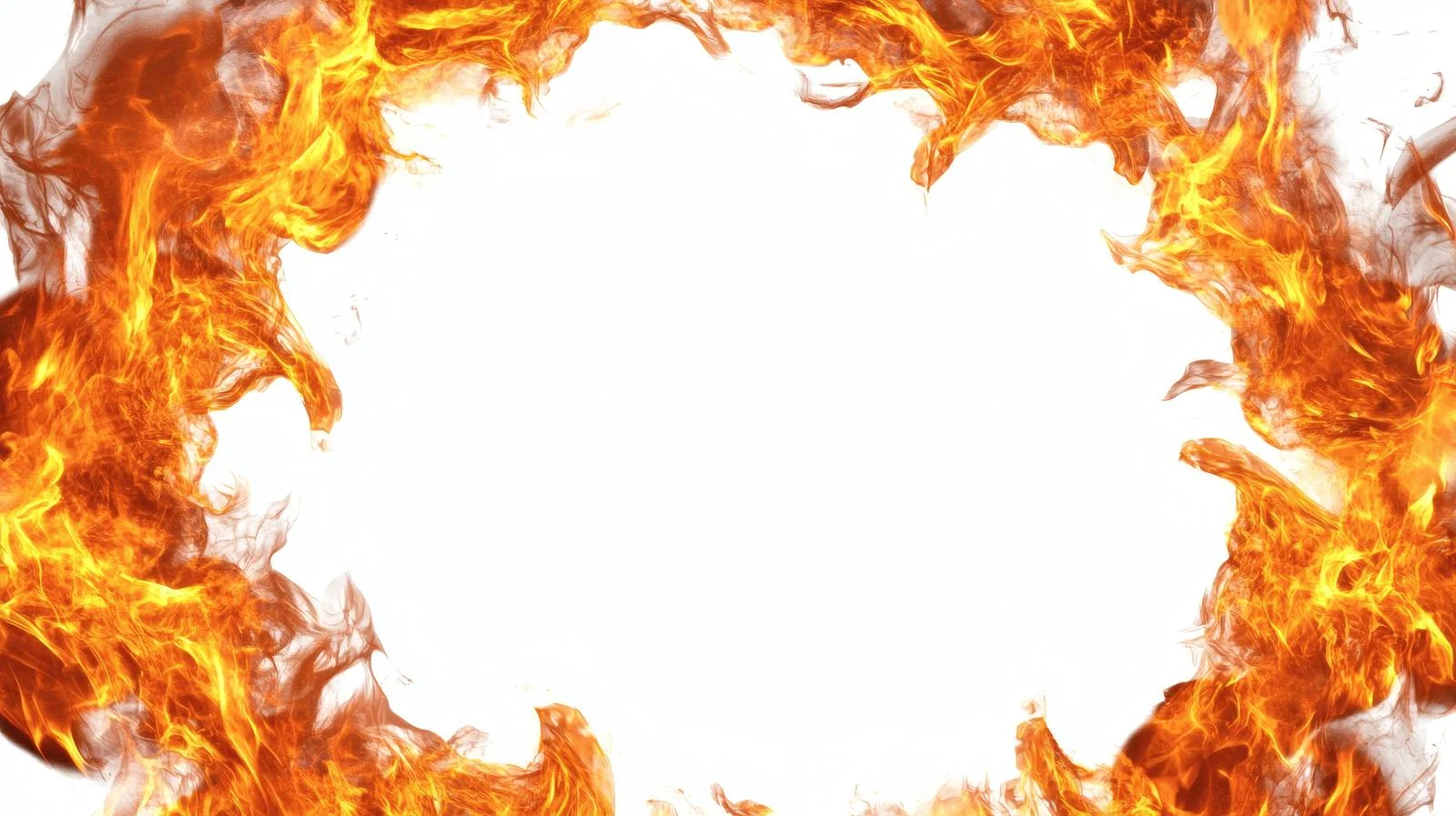 Dynamic Fire Flames Frame on White — free download from Dotvec