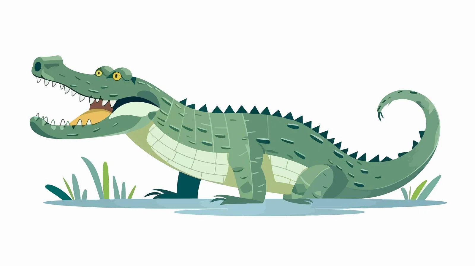 Predatory gharial on white background — free download from Dotvec