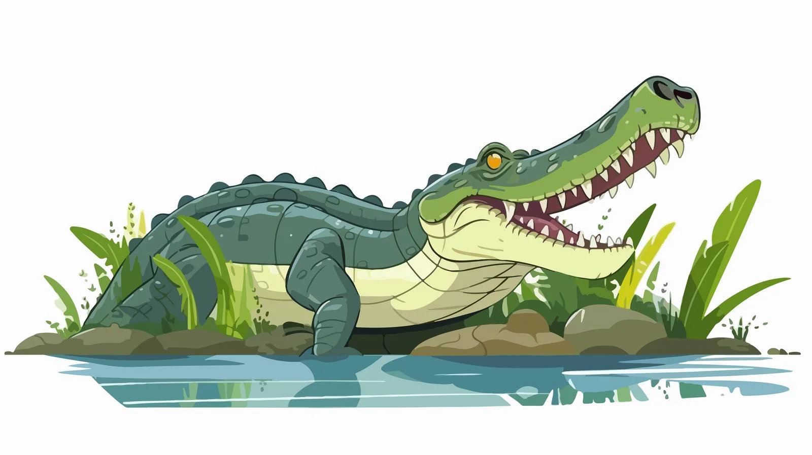 Predator Gharial in White Isolation — free download from Dotvec