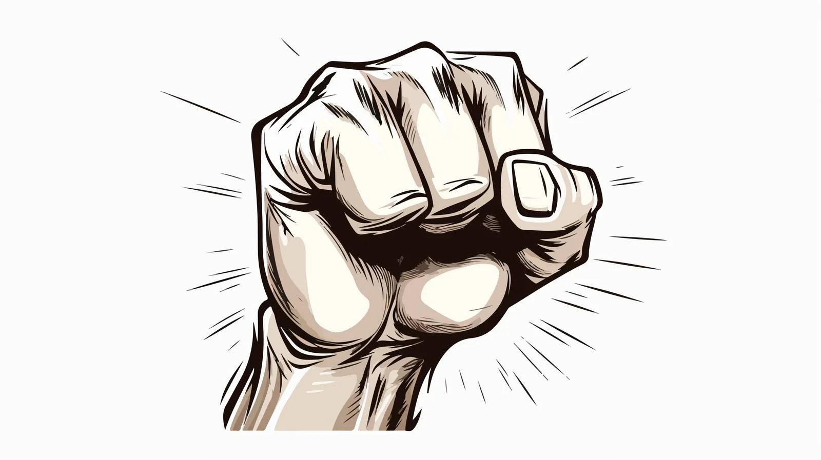 Clenched Fist Sketch Vector Illustration — free download from Dotvec
