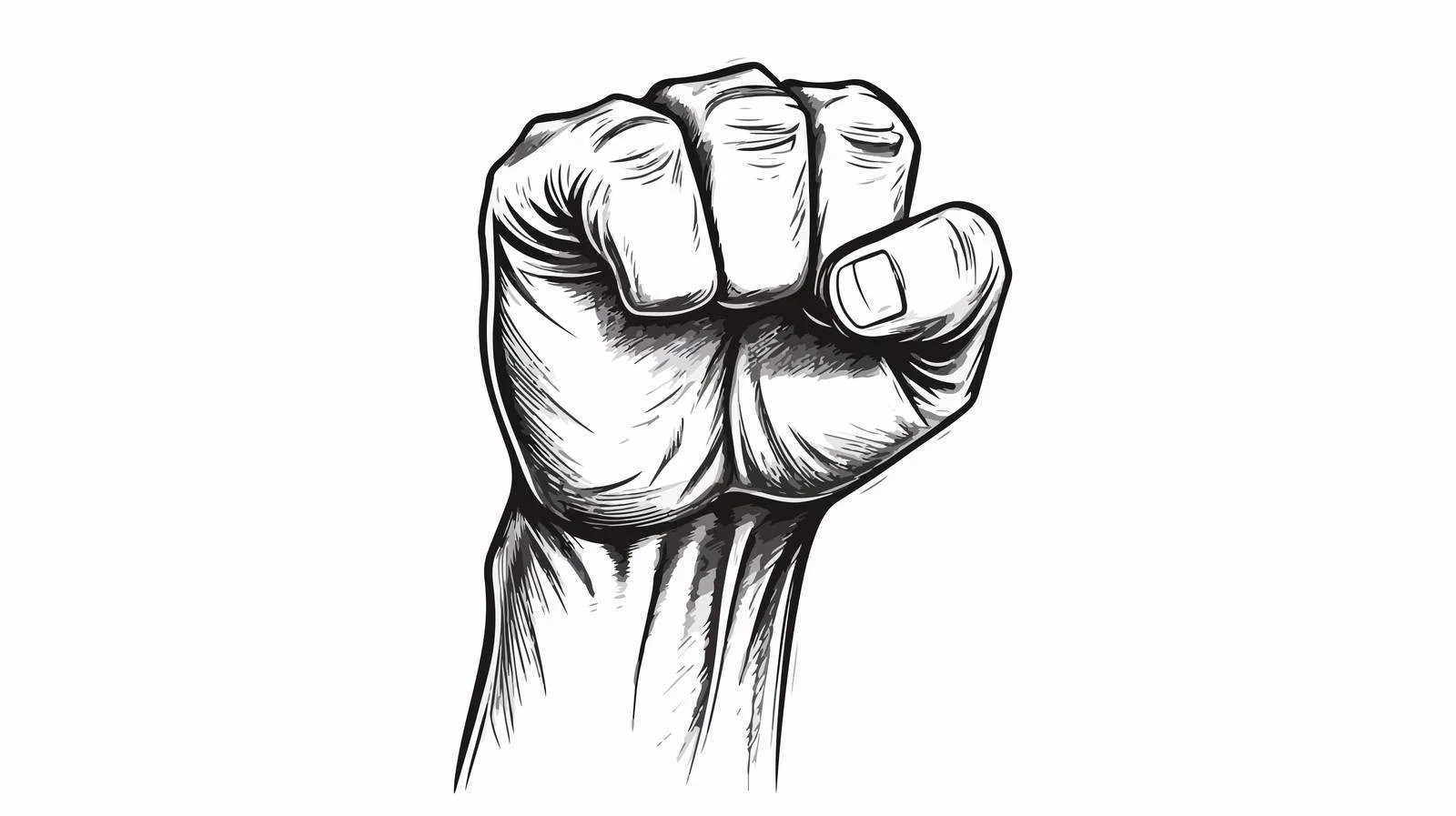 Clenched Fist Sketch Vector Illustration — free download from Dotvec