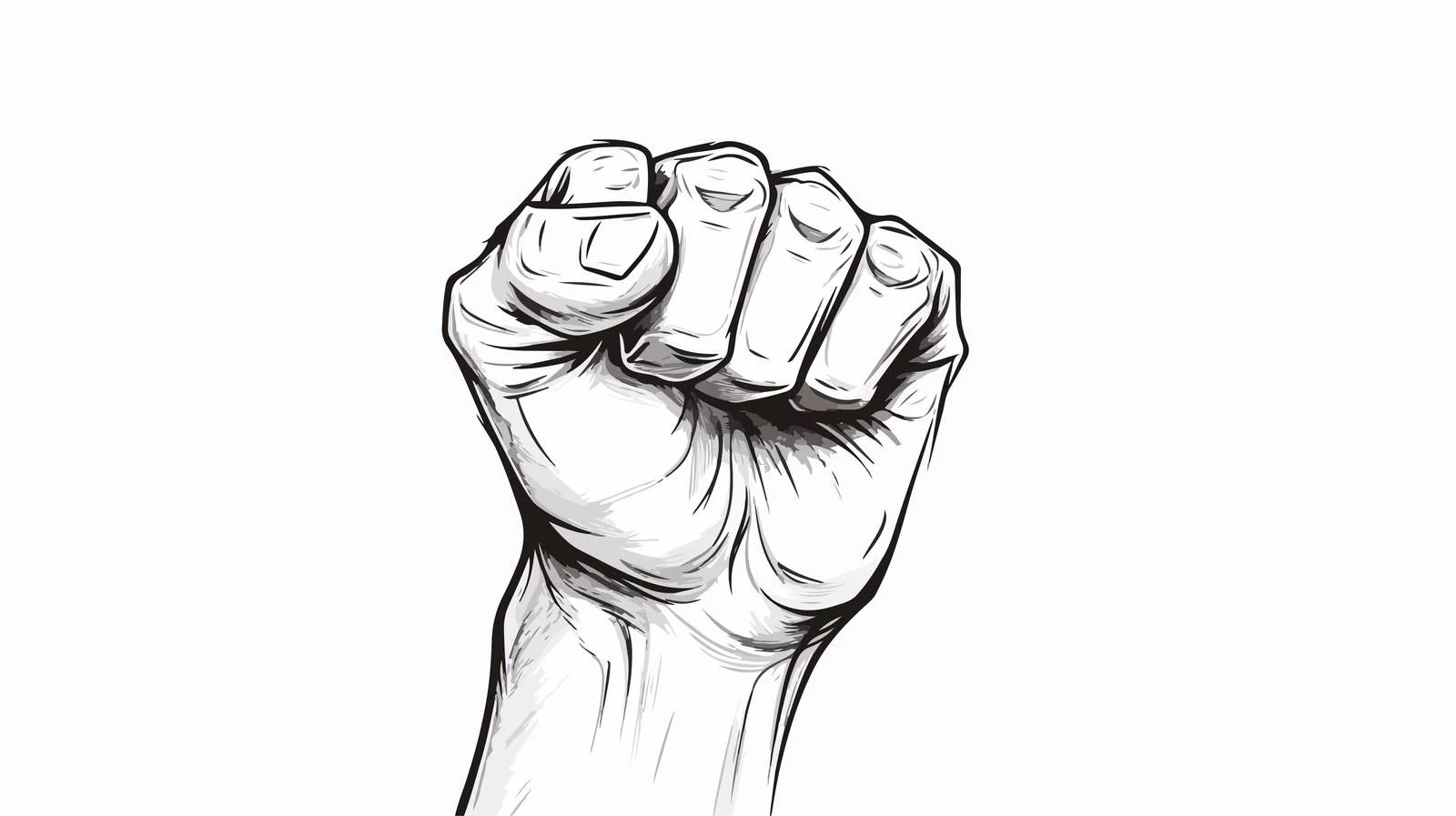 Fist Sketch Raised Hand Vector Illustration — free download from Dotvec