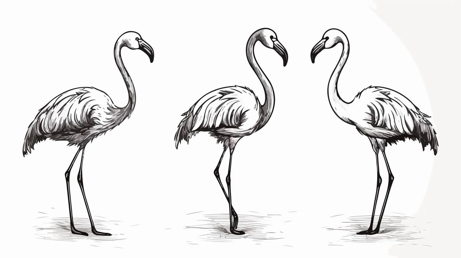 Flamingo Illustration Pen Drawing — free download from Dotvec