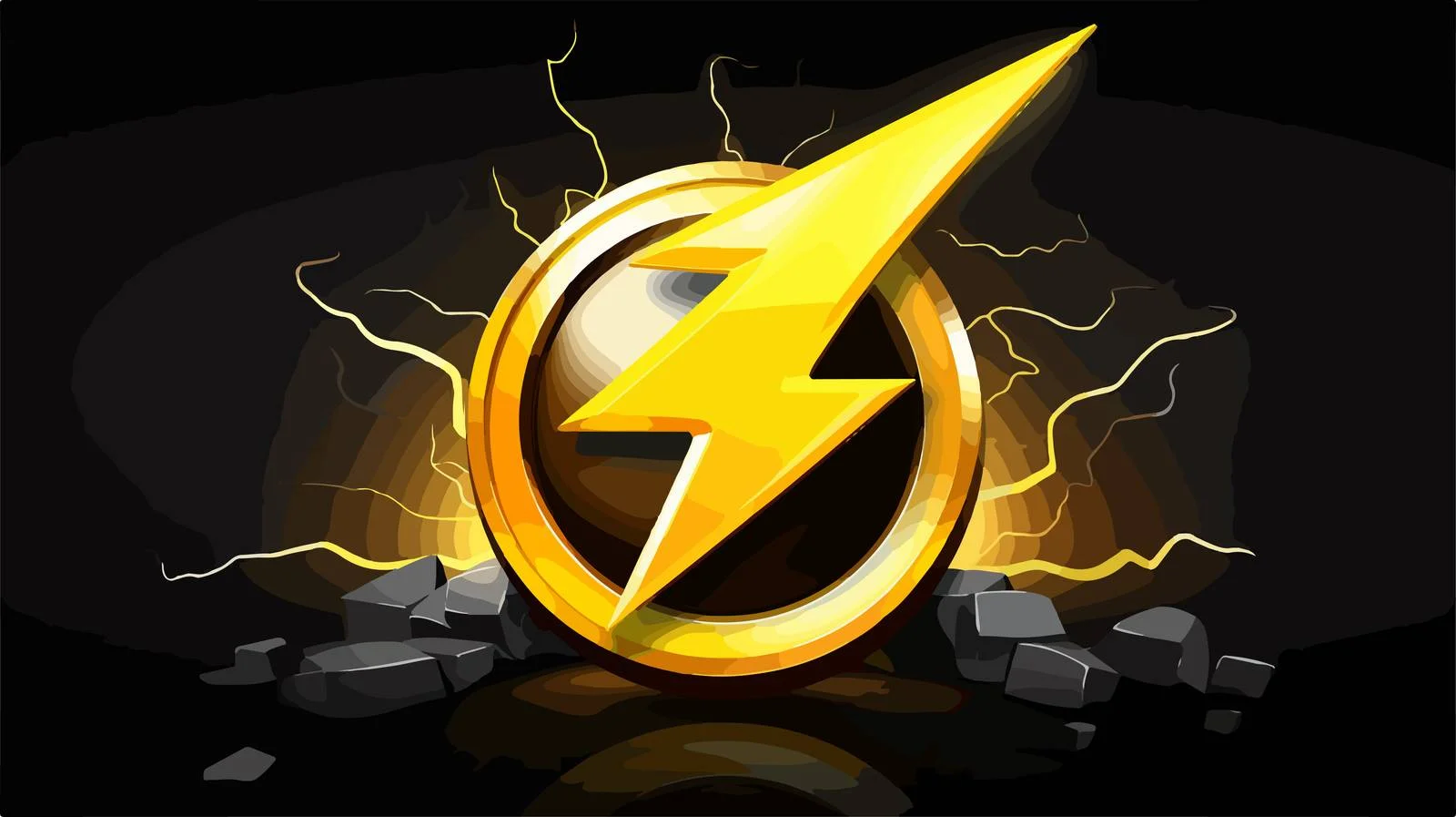 Yellow Lightning Theme 3D Icon — free download from Dotvec