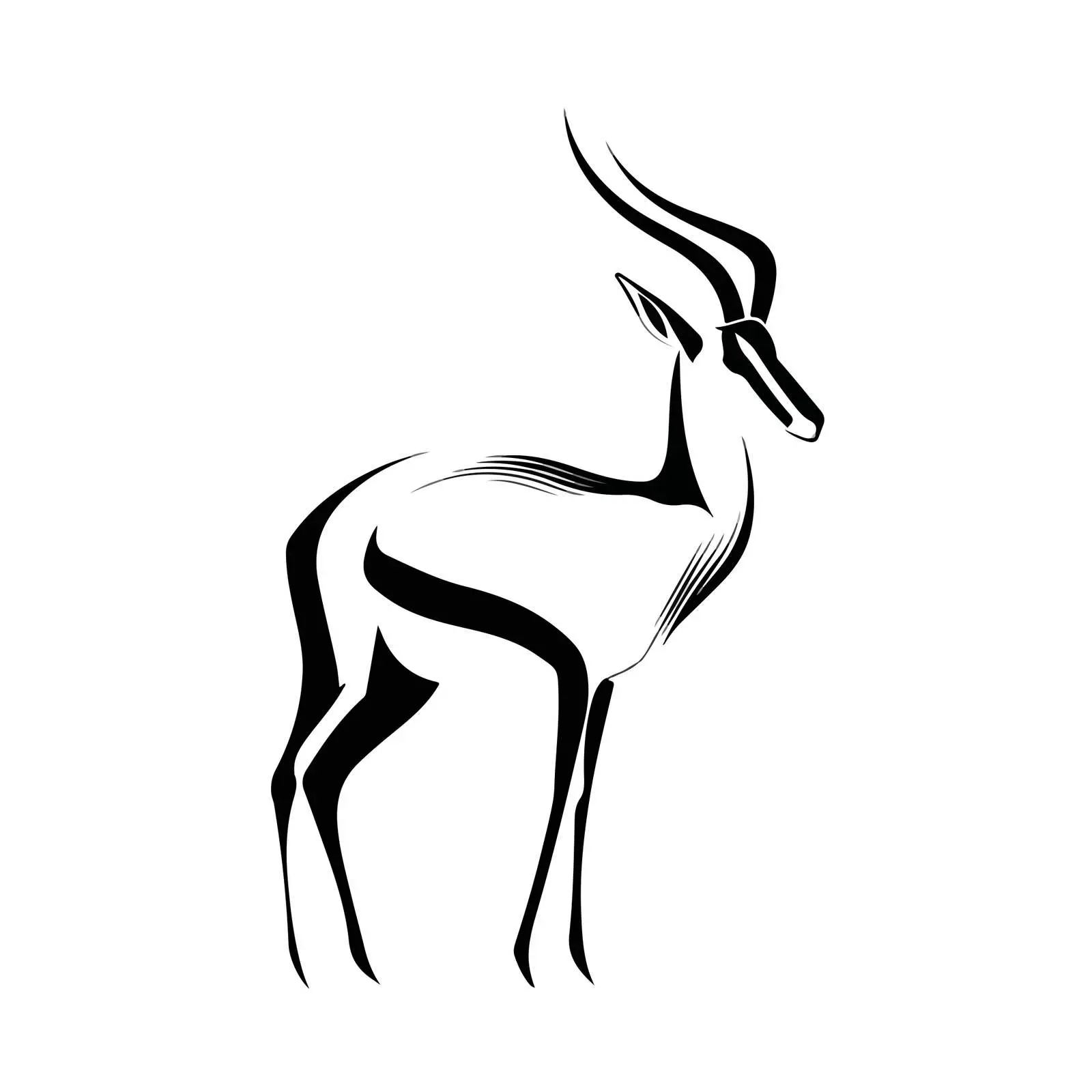 Minimal Antelope Line Art Vector — free download from Dotvec