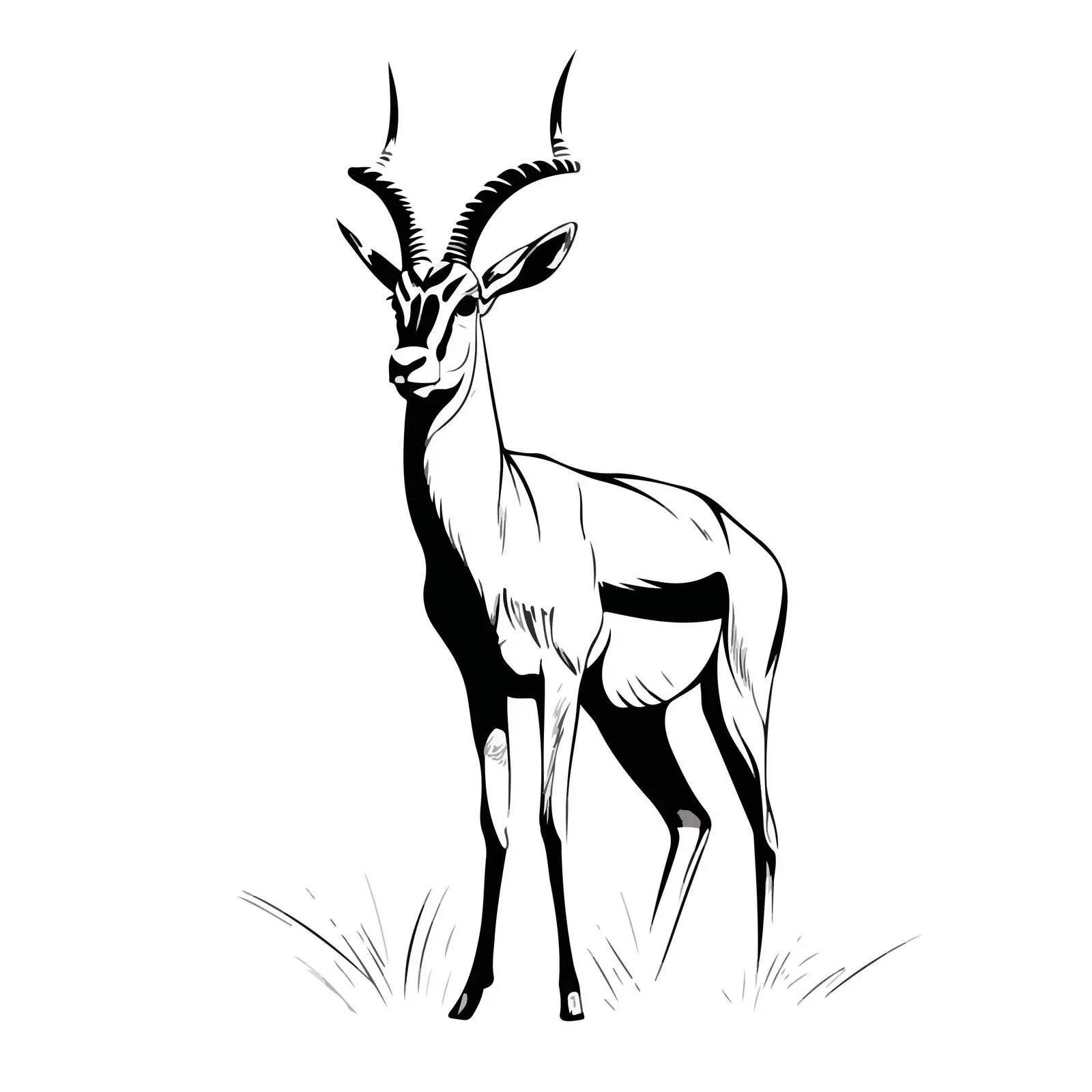 Minimal Antelope Line Art Vector Illustration — free download from Dotvec