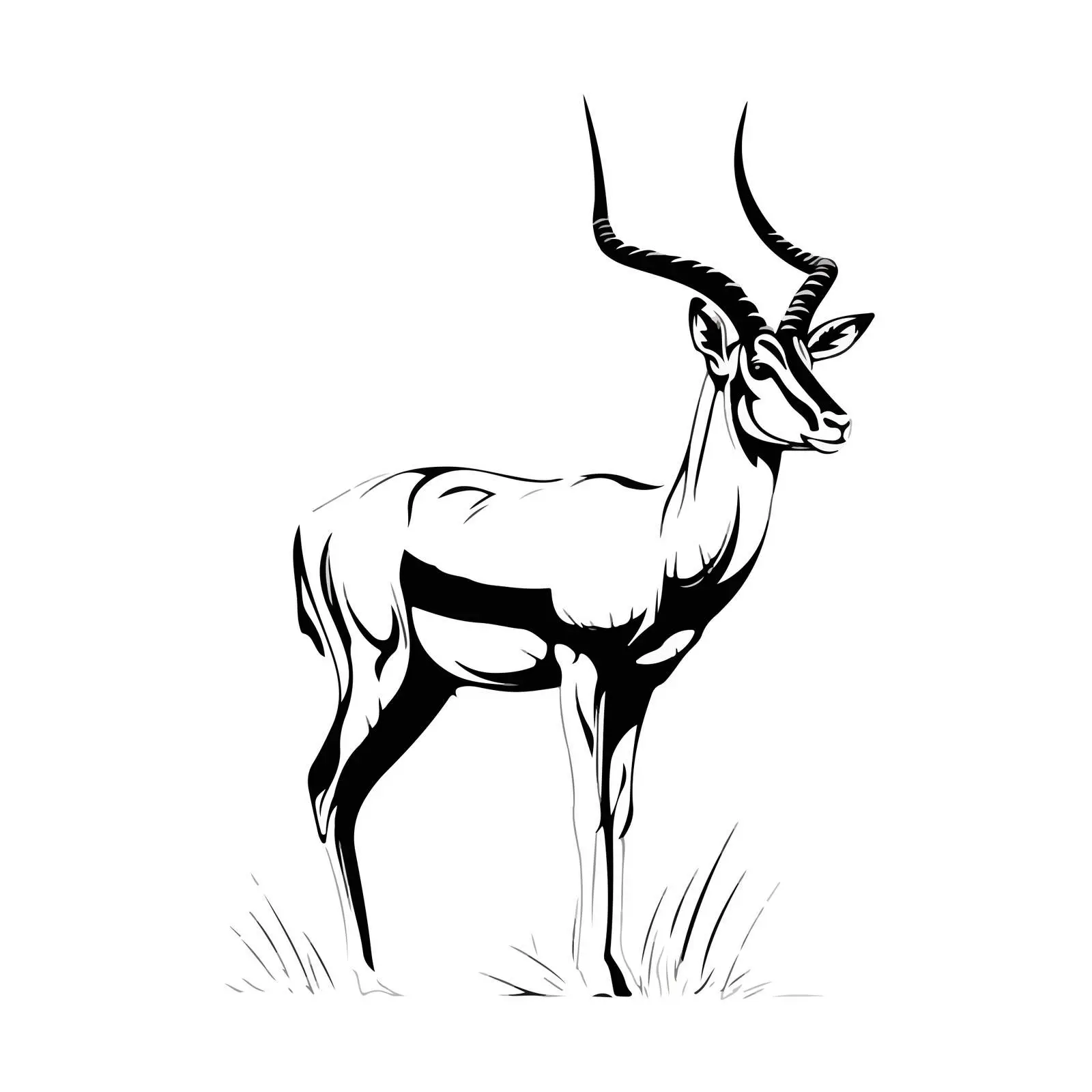Minimal Antelope Line Art Vector — free download from Dotvec