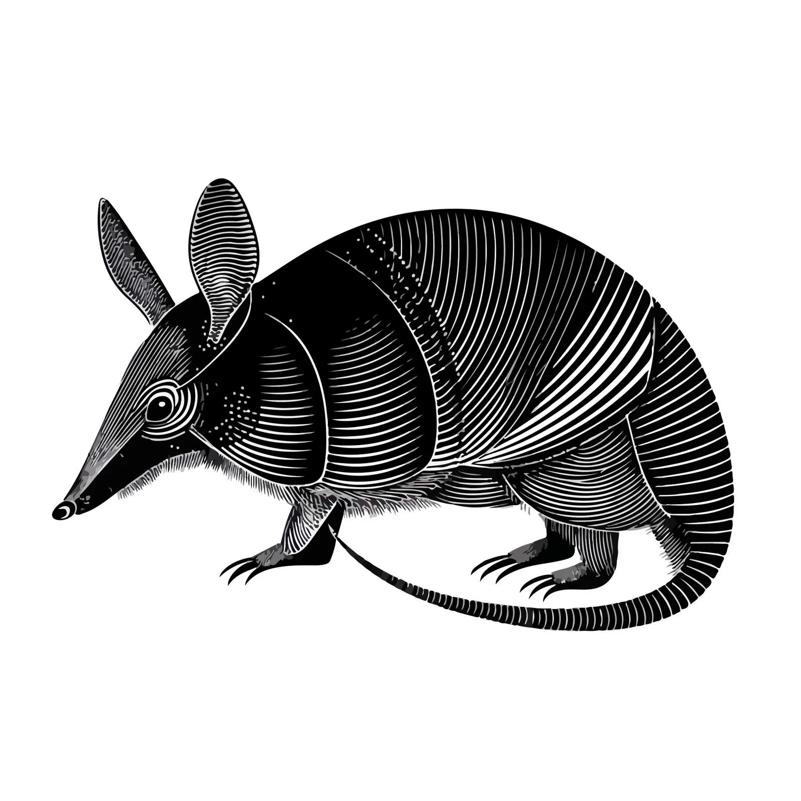 Minimal Armadillo Line Art — free download from Dotvec