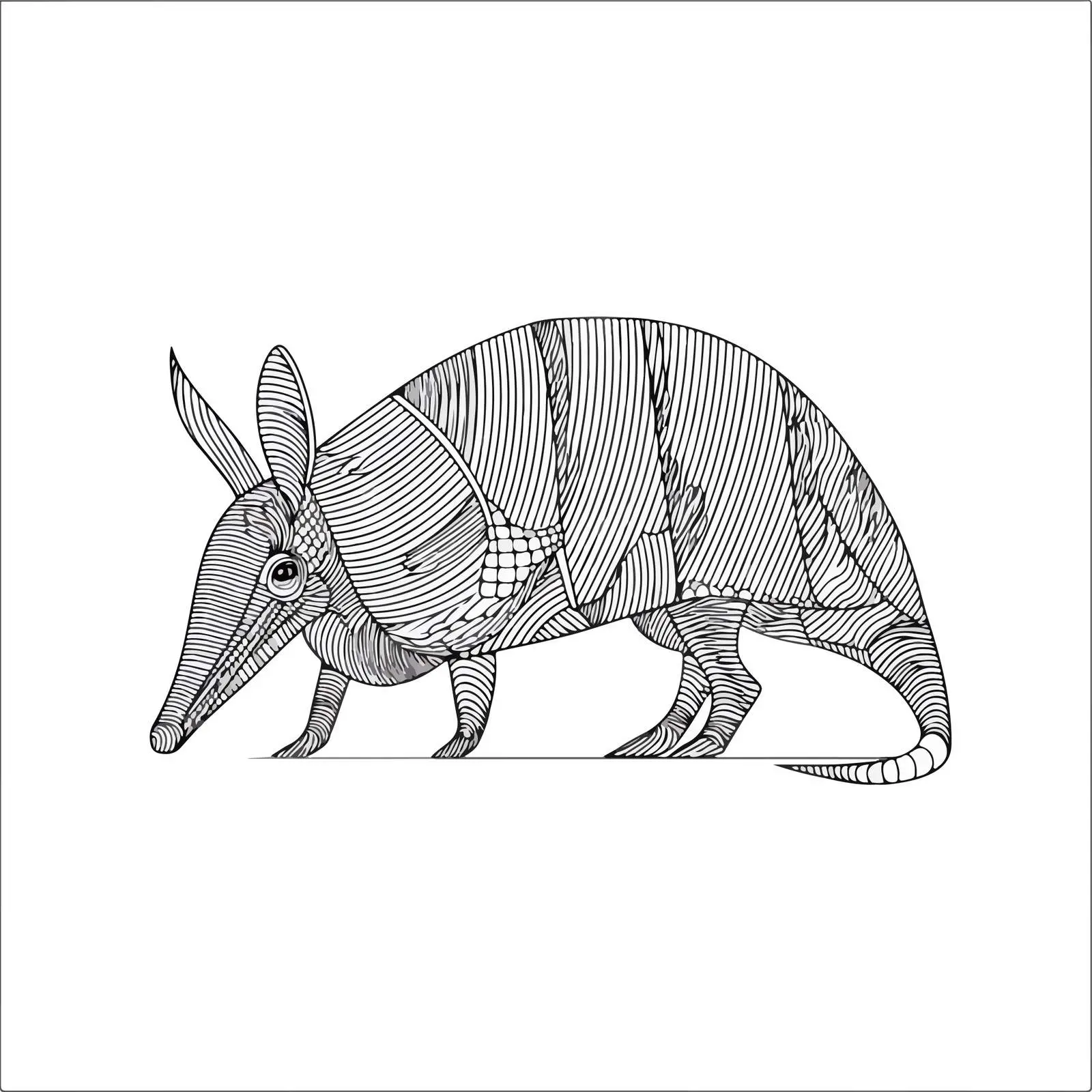 Minimal Armadillo Line Art — free download from Dotvec
