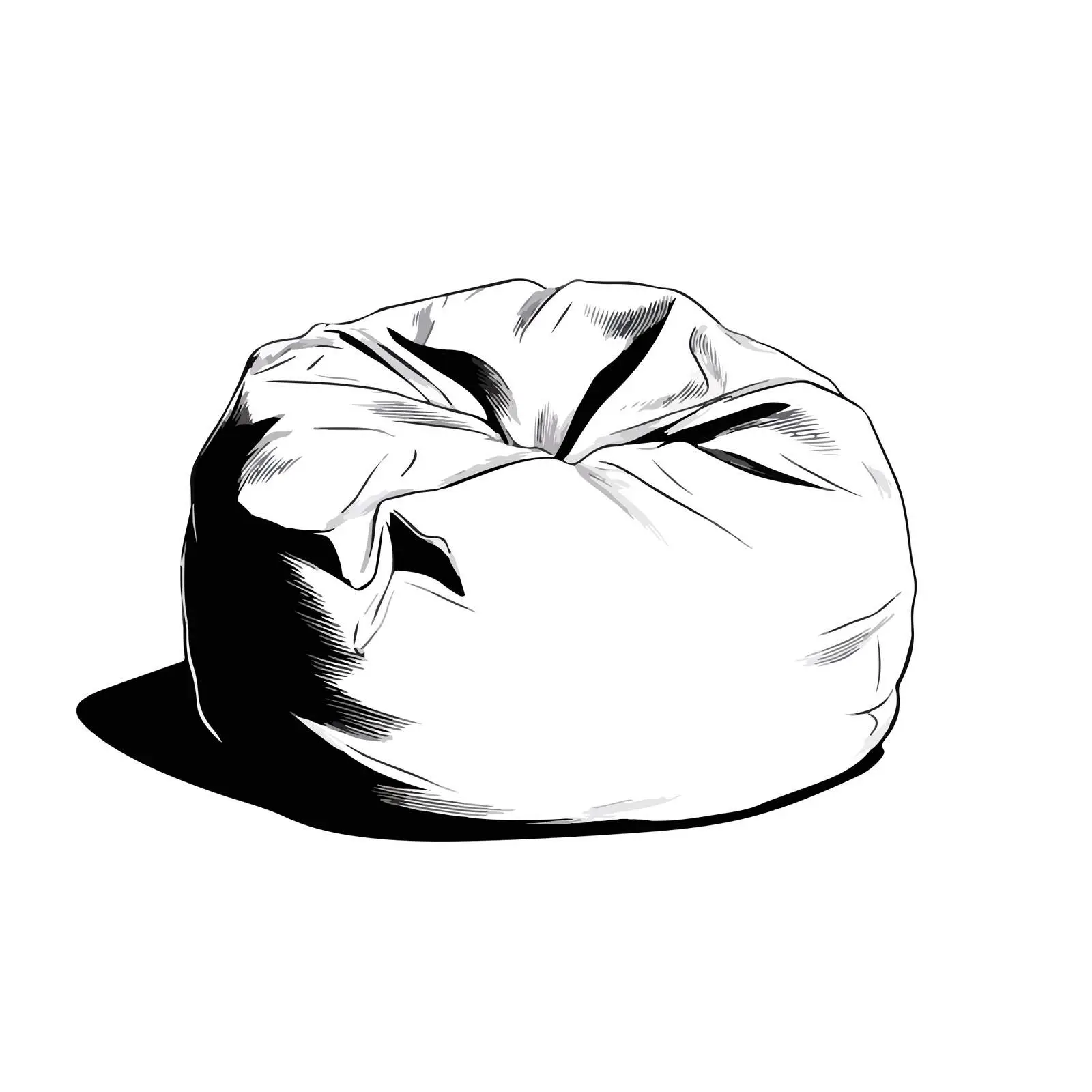 Minimal Bean Bag Line Art — free download from Dotvec
