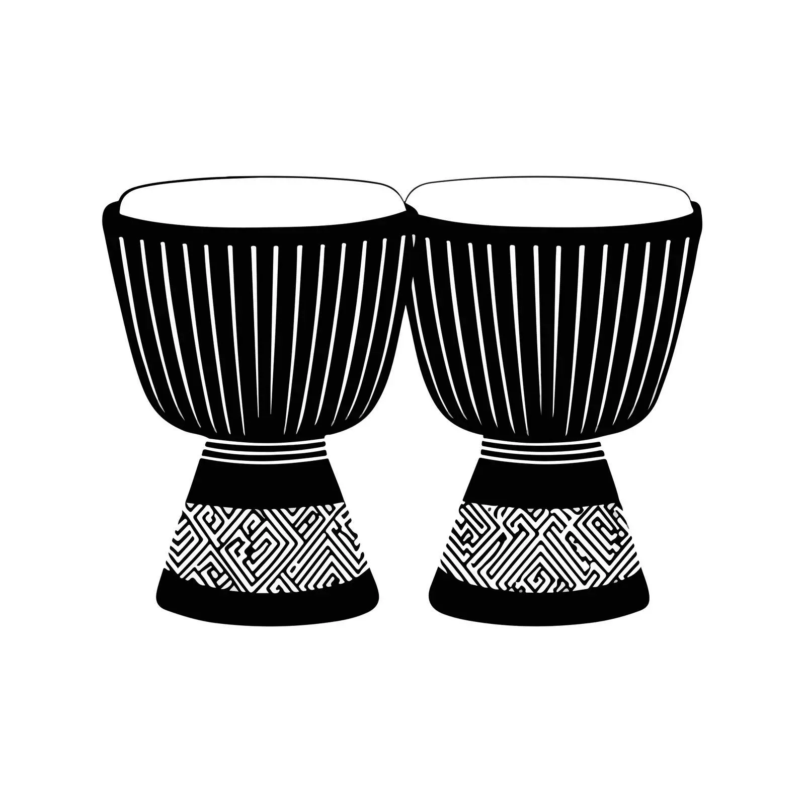 Minimalist Bongo Drums Line Art — free download from Dotvec