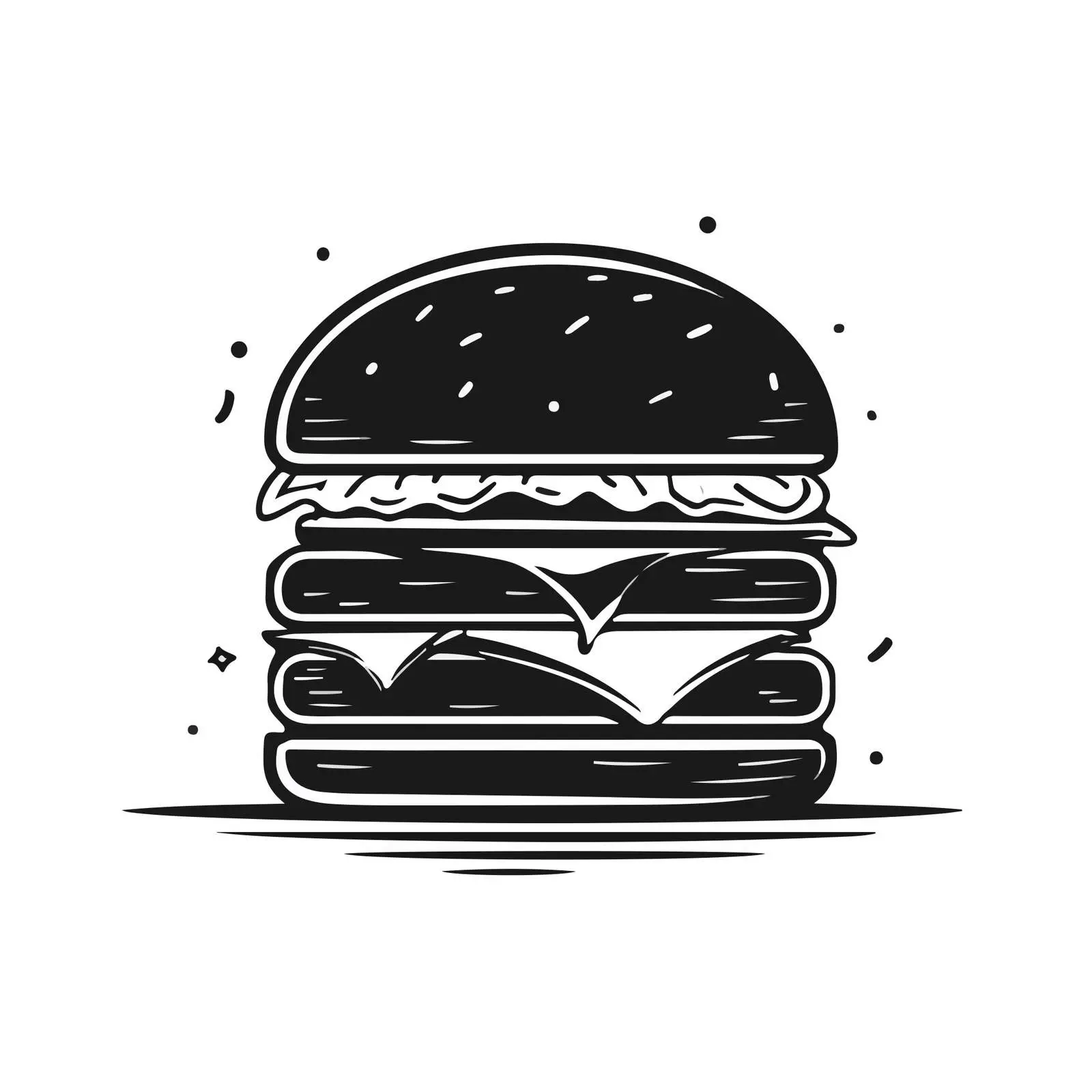 Minimal Burger Line Art — free download from Dotvec